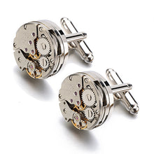 Load image into Gallery viewer, 1 Pair Movement Steampunk Gear Watch Mechanism CuffLinks