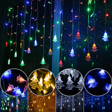 Load image into Gallery viewer, 3.5M 96 Leds Curtain Christmas Tree Icicle String Lights Fairy Lights Christmas New Year Lights Wedding Party Decoration, 110V US Plug