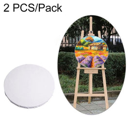 White Panel Round Canvas Board Wooden Frame Painting, 20cm, 40cm