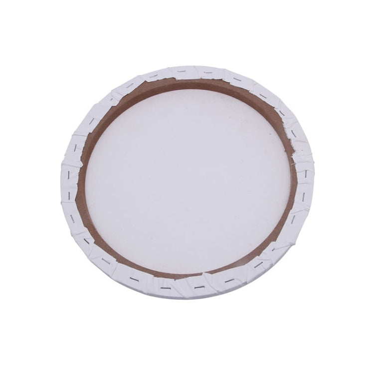 White Panel Round Canvas Board Wooden Frame Painting, 40cm, 20cm