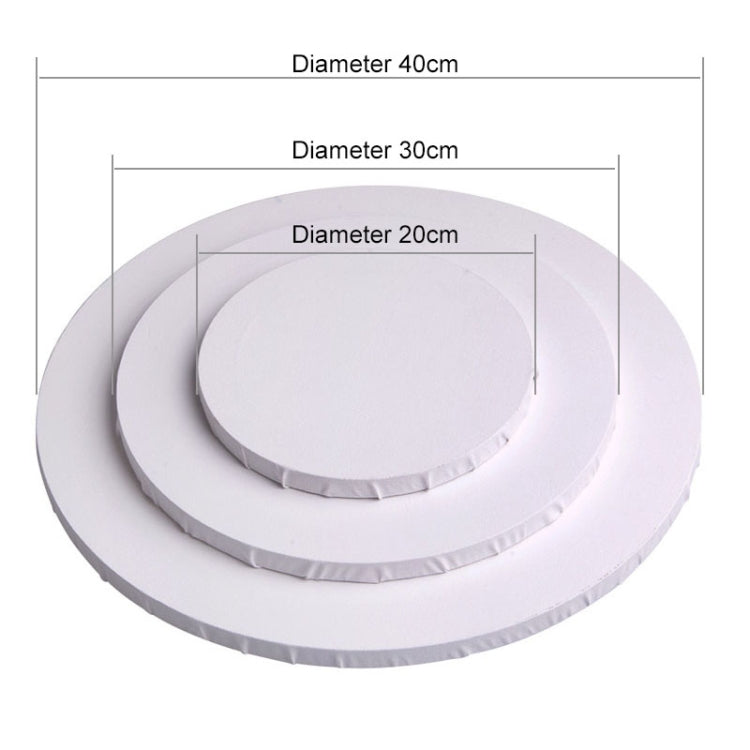 White Panel Round Canvas Board Wooden Frame Painting, 40cm, 20cm