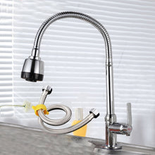 Load image into Gallery viewer, Kitchen Faucet Anti-splash Head Wash Basin Sink Universal Rotatable Faucet Full Copper Joint, Cold Water, Cold Water+50 cm Tube, Cold Water+60 cm Tube, Cold Water+80 cm Tube, Hot &amp; Cold Water, Hot &amp; Cold Water+60 cm Tube, 304 Cold Water                ...