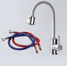Load image into Gallery viewer, Kitchen Faucet Anti-splash Head Wash Basin Sink Universal Rotatable Faucet Full Copper Joint, Cold Water, Cold Water+50 cm Tube, Cold Water+60 cm Tube, Cold Water+80 cm Tube, Hot &amp; Cold Water, Hot &amp; Cold Water+60 cm Tube, 304 Cold Water                ...