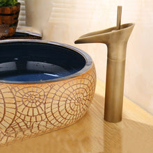 Load image into Gallery viewer, Bathroom Faucet Washbasin Waterfall Hot &amp; Cold Faucet, 84535-1, 84535 High Type, 99529 Black