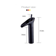 Load image into Gallery viewer, Bathroom Faucet Washbasin Waterfall Hot &amp; Cold Faucet, 84535-1, 84535 High Type, 99529 Black
