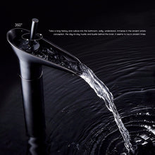 Load image into Gallery viewer, Bathroom Faucet Washbasin Waterfall Hot &amp; Cold Faucet, 84535-1, 84535 High Type, 99529 Black