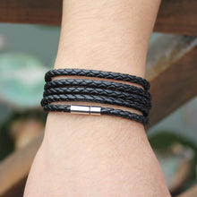 Load image into Gallery viewer, Couple Leather Bracelet Men Charm Vintage Black Bracelet, Black, Black Coffee, Black White, Coffee, Orange, Purple, White, Yellow