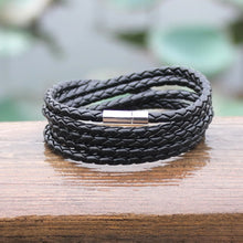 Load image into Gallery viewer, Couple Leather Bracelet Men Charm Vintage Black Bracelet, Black, Black Coffee, Black White, Coffee, Orange, Purple, White, Yellow