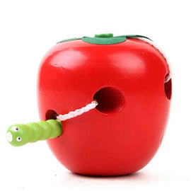 Wooden Learning and Education Children Colorful Worm Eat Fruit Apple Educational Toys