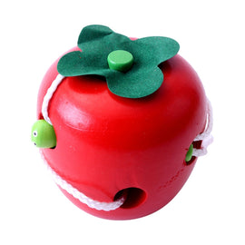 Wooden Learning and Education Children Colorful Worm Eat Fruit Apple Educational Toys
