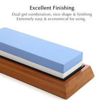 Load image into Gallery viewer, 1000/6000 Red White Whetstone Double-sided Bamboo Base Set, Blue White Whetstone