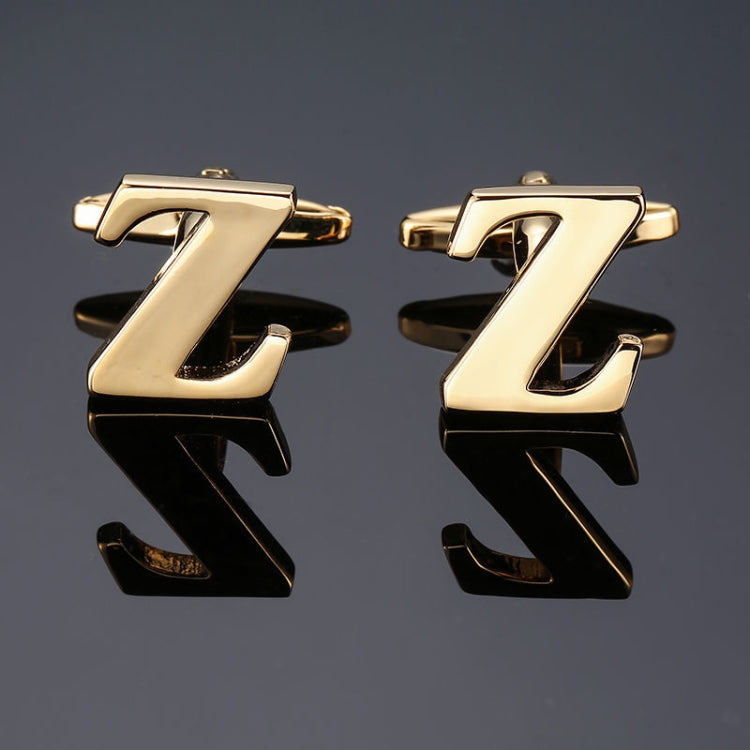 1 pair gold letters A-Z name Cufflinks men French shirt Cufflinks