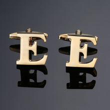 Load image into Gallery viewer, 1 pair gold letters A-Z name Cufflinks men French shirt Cufflinks