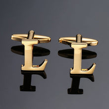 Load image into Gallery viewer, 1 pair gold letters A-Z name Cufflinks men French shirt Cufflinks