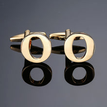 Load image into Gallery viewer, 1 pair gold letters A-Z name Cufflinks men French shirt Cufflinks