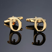 Load image into Gallery viewer, 1 pair gold letters A-Z name Cufflinks men French shirt Cufflinks