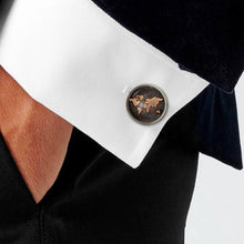 Load image into Gallery viewer, 2 PCS World Map Pattern Cufflinks Antique Retro Bronze Cufflinks, Silver, Bronze, Black