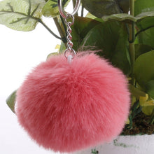 Load image into Gallery viewer, Simple Key Chain Fur Ball Pompon Keychain Pompom Artificial Rabbit Fur Animal Keychains for Woman Car Bag Key Rings