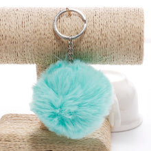 Load image into Gallery viewer, Simple Key Chain Fur Ball Pompon Keychain Pompom Artificial Rabbit Fur Animal Keychains for Woman Car Bag Key Rings