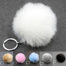 Load image into Gallery viewer, Simple Key Chain Fur Ball Pompon Keychain Pompom Artificial Rabbit Fur Animal Keychains for Woman Car Bag Key Rings