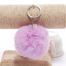 Load image into Gallery viewer, Simple Key Chain Fur Ball Pompon Keychain Pompom Artificial Rabbit Fur Animal Keychains for Woman Car Bag Key Rings