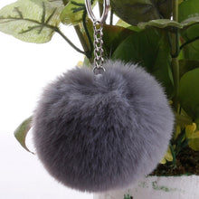 Load image into Gallery viewer, Simple Key Chain Fur Ball Pompon Keychain Pompom Artificial Rabbit Fur Animal Keychains for Woman Car Bag Key Rings
