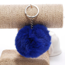 Load image into Gallery viewer, Simple Key Chain Fur Ball Pompon Keychain Pompom Artificial Rabbit Fur Animal Keychains for Woman Car Bag Key Rings