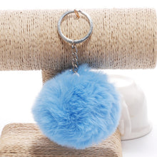 Load image into Gallery viewer, Simple Key Chain Fur Ball Pompon Keychain Pompom Artificial Rabbit Fur Animal Keychains for Woman Car Bag Key Rings