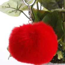 Load image into Gallery viewer, Simple Key Chain Fur Ball Pompon Keychain Pompom Artificial Rabbit Fur Animal Keychains for Woman Car Bag Key Rings