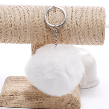 Load image into Gallery viewer, Simple Key Chain Fur Ball Pompon Keychain Pompom Artificial Rabbit Fur Animal Keychains for Woman Car Bag Key Rings