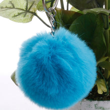 Load image into Gallery viewer, Simple Key Chain Fur Ball Pompon Keychain Pompom Artificial Rabbit Fur Animal Keychains for Woman Car Bag Key Rings