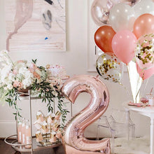 Load image into Gallery viewer, 2 PCS 40 Inch Aluminium Foil Number Balloons Birthday Wedding Engagement Party Decor Kids Ball Supplies