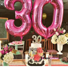 Load image into Gallery viewer, 2 PCS 40 Inch Aluminium Foil Number Balloons Birthday Wedding Engagement Party Decor Kids Ball Supplies