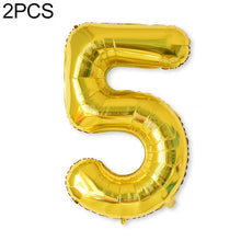 Load image into Gallery viewer, 2 PCS 40 Inch Aluminium Foil Number Balloons Birthday Wedding Engagement Party Decor Kids Ball Supplies