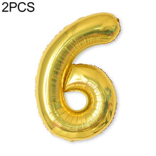 Load image into Gallery viewer, 2 PCS 40 Inch Aluminium Foil Number Balloons Birthday Wedding Engagement Party Decor Kids Ball Supplies