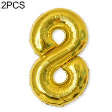 Load image into Gallery viewer, 2 PCS 40 Inch Aluminium Foil Number Balloons Birthday Wedding Engagement Party Decor Kids Ball Supplies