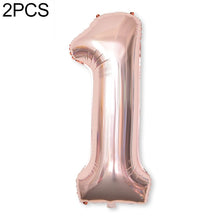 Load image into Gallery viewer, 2 PCS 40 Inch Aluminium Foil Number Balloons Birthday Wedding Engagement Party Decor Kids Ball Supplies