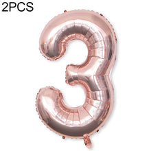 Load image into Gallery viewer, 2 PCS 40 Inch Aluminium Foil Number Balloons Birthday Wedding Engagement Party Decor Kids Ball Supplies