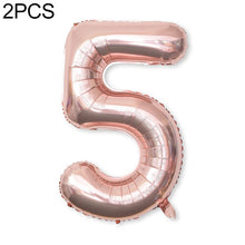 Load image into Gallery viewer, 2 PCS 40 Inch Aluminium Foil Number Balloons Birthday Wedding Engagement Party Decor Kids Ball Supplies