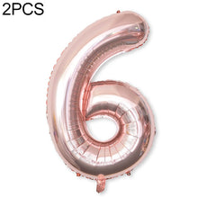 Load image into Gallery viewer, 2 PCS 40 Inch Aluminium Foil Number Balloons Birthday Wedding Engagement Party Decor Kids Ball Supplies