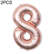 Load image into Gallery viewer, 2 PCS 40 Inch Aluminium Foil Number Balloons Birthday Wedding Engagement Party Decor Kids Ball Supplies