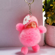 Load image into Gallery viewer, Sleeping Baby Doll Ball Key Chain Car Keyring Holder Bag Pendant Charm Keychain