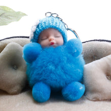 Load image into Gallery viewer, Sleeping Baby Doll Ball Key Chain Car Keyring Holder Bag Pendant Charm Keychain