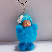 Load image into Gallery viewer, Sleeping Baby Doll Ball Key Chain Car Keyring Holder Bag Pendant Charm Keychain