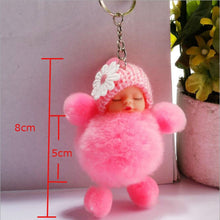 Load image into Gallery viewer, Sleeping Baby Doll Ball Key Chain Car Keyring Holder Bag Pendant Charm Keychain