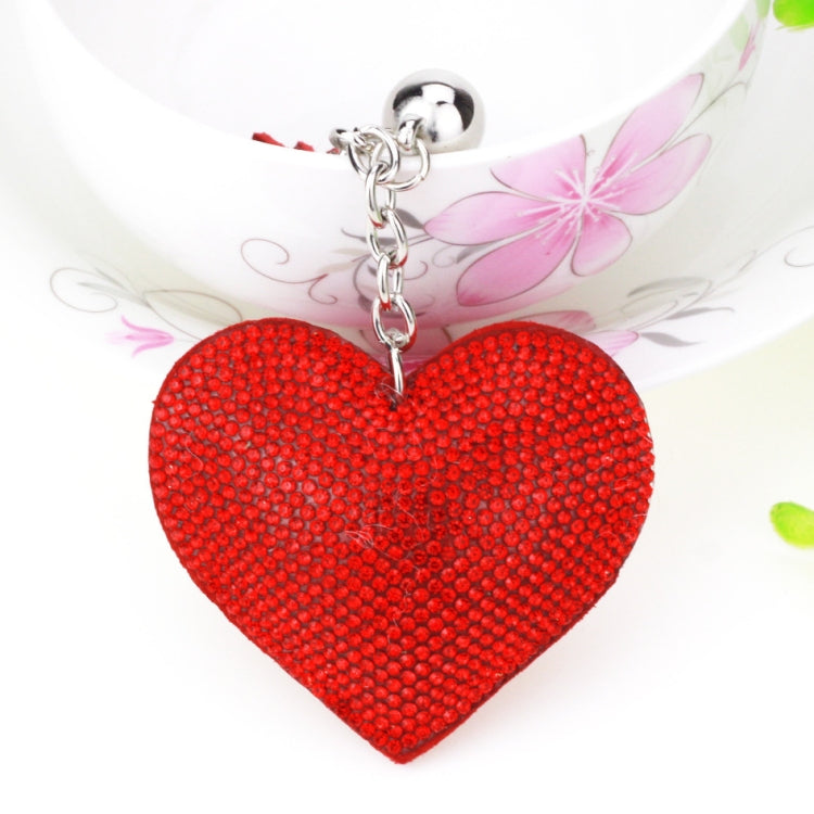 Heart Keychain Leather Tassel Gold Key Holder Metal Crystal Key Chain Keyring Charm Bag Auto Pendant Gift, purple, green, dark blue, lake blue, silver white, watermelon red, light blue, orange, black white, magenta, black gray, yellow, light red, red  ...