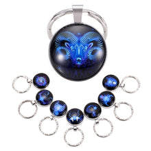 Load image into Gallery viewer, Zodiac Sign Keychain 12 Constellation Pendant Single Face Keyring
