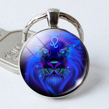 Load image into Gallery viewer, Zodiac Sign Keychain 12 Constellation Pendant Single Face Keyring