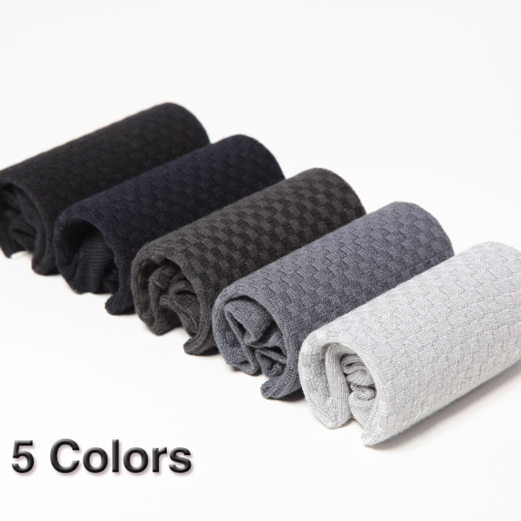 3 Pairs of Bamboo Fiber Men Double Needle Dark Flower Small Square Section Business Tube Socks