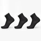 3 Pairs of Bamboo Fiber Men Double Needle Dark Flower Small Square Section Business Tube Socks